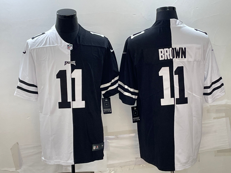 Men's Philadelphia Eagles A.J. Brown #11 Black/White Jersey